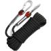 GINEE Static Climbing Rope 35FT,50FT,100FT,150FT,200FT,250FT(Diam 10mm,16mm) Black(Diam 10mm) 50 FT