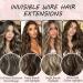 Invisible Wire Hair Extension Clip in Natural Wavy Synthetic 16 inch Brown mix Blonde - Adjustable Size, Secure Clips, Long Curly Secret Hair Piece for Women | [Brand Name] - Buy Online on SooperMarket.com