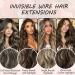Invisible Wire Synthetic Hair Extensions - Bright Blonde Highlights, Long Wave Curly Hairpiece for Women - Adjustable Size, Stress-Free - 16 Inch - Buy Online on SooperMarket.com