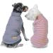 KYEESE 2Pack Dog Coat Turtleneck Stretchy Dog Sweater Super Soft Dog Cold Weather Coat for Small Dogs in Sleeveless Design Grey XL X-Large (18-26lbs) 1# Stripe+Grey