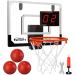 AOKESI Indoor Basketball Hoop for Room with Electronic Scoreboard - 17" x 12.5" Mini Over The Door Basketball Toys Gift for 5 6 7 8 9 10 11 12 Year Old Boys, Men and Adults