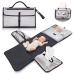 Portable and Waterproof XL Baby Changing Mat - This nappy changing mat is a detachable bag consisting of 6 pockets along with a wipe dispenser and a comfortable cushion for baby's head.