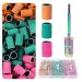 Sanding Bands for Nail Drill KOYOPEPI Nail Drill Sanding Bits #80#150#240 Grits 210Pcs Color Coarse Fine Nail Sanding Bands Mandrel Bit orange-green-pink