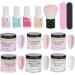 Dip Powder Nail Kit Nail Art Manicure DIY Salon Beginner Extension Kit Nail Dipping Powder Starter Set Nail Art Powder Top Base Coat Gel Dust Brush Manicure Tool Set for Nail K1214 - Buy Online on SooperMarket.com