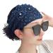 Dranng Lace Hairband Headwrap Lace Elastic - Pearl Lace Stretch Headbands Cloth Elegant Headband Women Hair Accessories Navy Blue