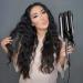3 Barrel Curling Iron 25mm Crimper with Adjustable Temperature | Fast Heating Ceramic Tourmaline Curling Wand | Includes Heat Resistant Glove - Black - Buy Online on SooperMarket.com