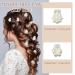 24 Pcs Mini Pearl Flower Hair Clips Set - Retro Style Decorative Hair Accessories for Women & Girls - White - Buy Online on SooperMarket.com