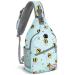 ZOMAKE Sling Bag for Women Men:Small Crossbody Sling Backpack - Water Resistant Mini Shoulder Bag Chest Bag for Travel Bee Blue