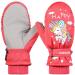 Kids Ski Mittens, Kids Gloves, Cute Unicorn Waterproof Winter Snow Mittens for Toddler Babby Boys and Girls(2-10) Red Size M : 5-10 Years