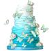 Blumomon 30 pieces 3D butterfly cake topper decorations green gold border mixed size butterfly cupcake tops picks wedding baby shower party wedding day birthday party cupcake decoration butterfly-1