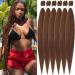 Xusuperb 30 inch long pre Stretched brown hair brown color 30# auburn easy braids extensions brown kanecalon art hair for braid 6 packs soft yaki rasta braids hair extensions (30#) 76 cm (6 Pack) 30#