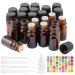 Benecreat 24 Pack 5ml amber glass bottle with refillable essential oil bottle with opening reducer 10 partly droppers 4 partly funnel and 1 sheet label
