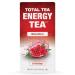 Total Tea Energy Tea Bags with Caffeine - 100% Natural Caffeine Tea Mixed Berry Flavored Green Tea with Antioxidant Rich Guayusa  Ginseng Root and Cinnamon Bark Promotes Focus  Concentration and Stamina (25 Tea Bags)