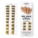 MOYOU LONDON Semi Cured Gel Nail Wraps 20 Pcs Gel Nail Polish Strips for Salon-Quality Manicure Set with Nail File & Wooden Cuticle Stick (UV/LED Lamp Required) - Golden Tips
