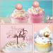 43 Piece Tortendeko Foam Balls Set - Rose Gold White & Gold Cupcake Toppers for Birthdays Weddings & Baby Showers - Buy Online on SooperMarket.com