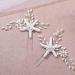 Silver Pearl Starfish Wedding Hair Pins - Bridal Hair Accessories (2 PCS) - Buy Online on SooperMarket.com