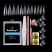 Kalolary 120PCS Gel Nail Dual Forms Tips Sets with 50pcs Nail Art Forms Stickers 1pcs Dual-Ended Nail Brush 1pcs Nail File and 5pcs Nail Tips Clips for Acrylic Nails Extension Drop shape