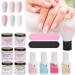 Dip Powder Nail Kit Nail Art Manicure DIY Salon Beginner Extension Kit Nail Dipping Powder Starter Set Nail Art Powder Top Base Coat Gel Dust Brush Manicure Tool Set for Nail K1214 - Buy Online on SooperMarket.com
