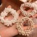Runmi Hair Ties 3 Pack Hair Scrunchies Pearl Hair Bands Beads Ponytail Holders Hair Accessories for Women Girls