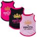 3-pack dog clothing printed Princess Prince Pet West T-shirt dog clothing costume for cats puppies Small dogs medium-sized dogs (princess small) Princess Rosa S