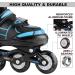 Hikole Adjustable Inline Skates with Light Up Wheels - Blue & Black | Youth & Adult Sizes for Indoor/Outdoor Skating - Beginners to Advanced - Buy Online on SooperMarket.com