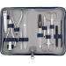 Marqus Solingen Manicure Set Solingen - 12 Party Manicure Pedicure Set in Real Leather Etui Handy and soft - complete set with everything for hand and foot care 3. Blue