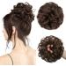 PORSMEER Messy Hair Buns Extensions- Curly Wavy Updo Scrunchies for Women, Medium Brown - Buy Online on SooperMarket.com