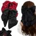 Hair Bows for Women Bows for Hair Ribbon Hair Clips 2PCS Black Red Hair Bow Satin Bow Hair Clips Large Silky Ribbon Bows Hair Accessories for Women Girls Short Type - Buy Online on SooperMarket.com