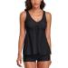 Modest Tankini Swimsuit Set | Floral Print Tank Top with Boyshorts | Tummy Control | X-Large Black - Buy Online on SooperMarket.com
