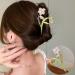 Gold Metal Lily Flower Hair Clip - Pink Floral Barrette for Strong Hold - Cute Fashion Hair Accessory for Thick & Thin Hair - Buy Online on SooperMarket.com