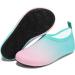 VIFUUR Kids Water Shoes - Quick Dry Aqua Socks for Beach Swim - Gradient Pink - Size 3-4 Big Kid - Buy Online on SooperMarket.com