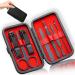 Professional Manicure Stainless Steel Set 7 pcs Portable Nail Clippers Set Pedicure Set Eyebrow Grooming Kit Nail Care Tools with Luxurious Leather Case