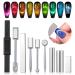 Saviland Cat Eye Magnetic for Nail: 9PCS Cat Eye Gel Nail Polish Magnet Tools Set Strong Suction Nail Magnet Nails Square Round Magnet Stick Diverse Cat Eye Effect Double Ended Nail Salon Art Tools 9 PCS