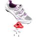 Venzo Bike Bicycle Women's Ladies Road Cycling Riding Shoes with 3 Straps - Compatible with Peloton Shimano SPD & Look ARC Delta - Perfect for Road Racing Bikes Shoes + Same Peloton Cleats 5.5