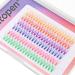 Outopen 14MM Colored Cluster Lash Extensions - 140 PCS C Curl Wispy Natural Eyelashes - DIY Reusable 7 Color Mix - Buy Online on SooperMarket.com