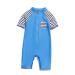 BONVERANO Baby Boys Swimsuit Toddler Bathing Suit Short-Sleeve Zipper One Piece Swimwear with UPF 50+ Sun Protection 9-12 Months Blue Pocket