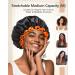 Mikimini Black Shower Hoods 2-Pack | Double-Layer Waterproof Bathing Hair Cap | Soft & Comfortable PEVA | Cute Stretchy Medium Size Black & Orange - Buy Online on SooperMarket.com