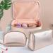 MAANGE 3 Pcs Portable Travel Makeup Bag Set - Waterproof Cosmetic Organizer with Gold Zipper for Women and Girls (Rose Gold) - Buy Online on SooperMarket.com