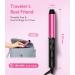 Dual Voltage Travel Ceramic Curling Iron - 1 Inch Mini Size Adjustable Temperature Keratin & Argan Oil - Perfect for Short Hair Includes Storage Bag Hot Pink - Buy Online on SooperMarket.com