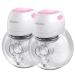 Wearable Breast Pump Plainless Electric Hands Free 2 Modes & 9 Levels with LCD Display Low Noise Rechargeable Wireless Protable Breast Pump with 21mm/24mm Flanges (Pink 2PCS) Breastfeeding Pump