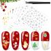 24 Sheets Christmas Nail Art Stickers Ultralight 3D Self-Adhesive Snowflake Santa Clause Gel Nail Decals with Tweezers for Christmas Parties. Gold