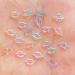 Sparkling 100 PCS 3D Lips Charms Kawaii Mini Nail Rhinestones Gems Glitter Acrylic Nail Art Jewelry Manicure Nail Decoration Accessories for Valentine's Day