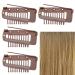 4 Pack Hair Extension Clamps - Metal Wigs Snap Clinging Brackets for Women - 10 Teeth Brown Combo - Buy Online on SooperMarket.com