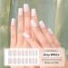 Beautfave 16Pcs Semi Cured Gel Nail Strips - Self Adhesive White Nail Wraps with File & Stick - Greywhite | UV/LED Lamp Required - Buy Online on SooperMarket.com