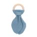 Teething toy wooden ring teething ring with colored cotton yarn for babies teething bracelets hand grip training (blue black)