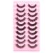 10 Pairs Eyelashes False Eyelashes Strip Lashes Russian Strip Lashes Natural Lashes Fluffy Cluster Lashes 3D False Eyelashes D Curl False Eyelashes(DH06-H5)