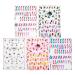 Closer 5 Sheets Blooming Flower Nails Sticker 3D Flower Water Transfer Nail Decals for Nail Art DIY Transfer Sticker