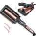 Novus 3 Barrel Waver Curling Iron: Anti-Scald 1 inch Rapid Heating Wand with 3 Heat Settings Temp Adjustable Portable Crimper for Deep Waves