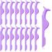 60 Pieces Plastic Eyelashes Extension Tweezers False Eyelash Applicator Tool Eyelashes Clip Tweezers Fish Tail Clip Tweezers for Lashes Application and Removal (Purple)