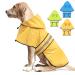 Weesiber Waterproof Dog Raincoat - Reflective Dog Rain Jacket - Lightweight Dog Rain Coat - Adjustable Dog Poncho - Dog Slicker for Night Walking (Medium, Yellow) Medium Yellow